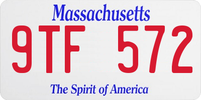 MA license plate 9TF572