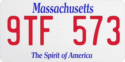 MA license plate 9TF573