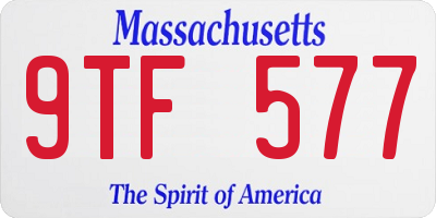 MA license plate 9TF577
