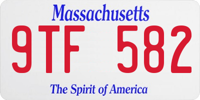 MA license plate 9TF582