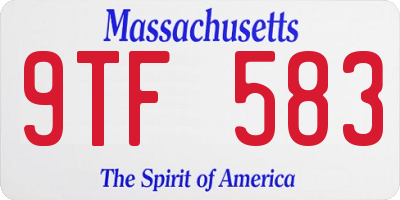 MA license plate 9TF583