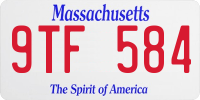 MA license plate 9TF584