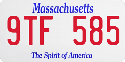 MA license plate 9TF585