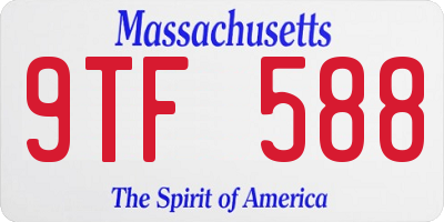 MA license plate 9TF588