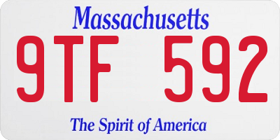 MA license plate 9TF592