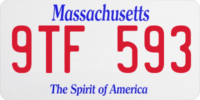 MA license plate 9TF593