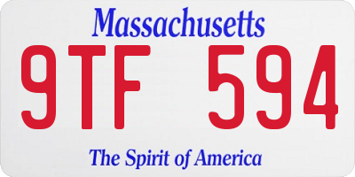 MA license plate 9TF594