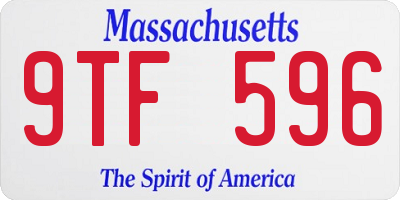 MA license plate 9TF596