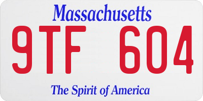 MA license plate 9TF604