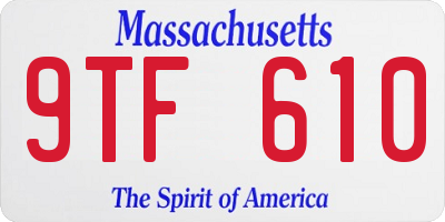 MA license plate 9TF610