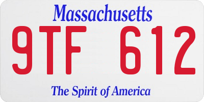 MA license plate 9TF612