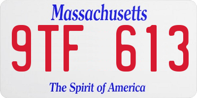 MA license plate 9TF613