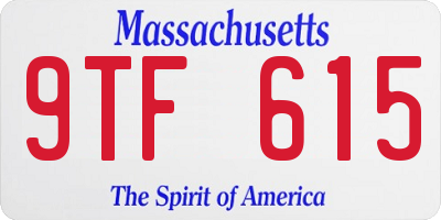 MA license plate 9TF615