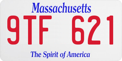 MA license plate 9TF621