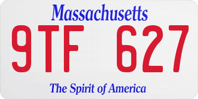 MA license plate 9TF627