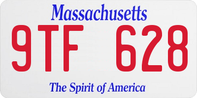 MA license plate 9TF628
