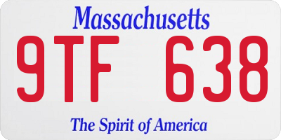 MA license plate 9TF638