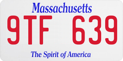 MA license plate 9TF639