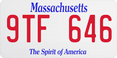 MA license plate 9TF646