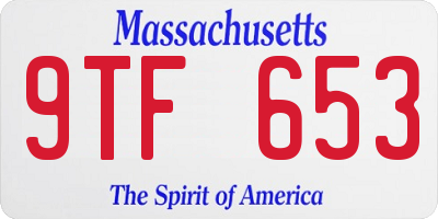 MA license plate 9TF653