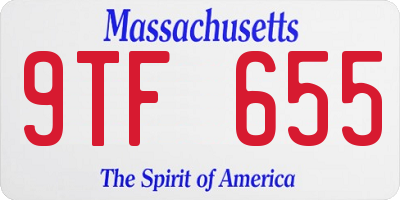 MA license plate 9TF655