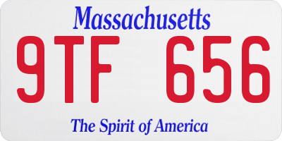 MA license plate 9TF656