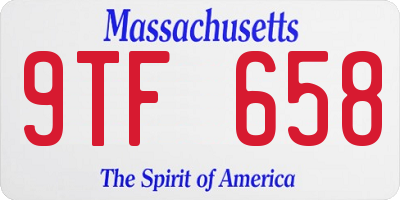 MA license plate 9TF658