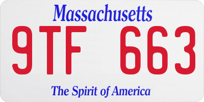 MA license plate 9TF663