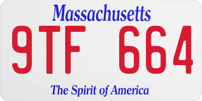 MA license plate 9TF664