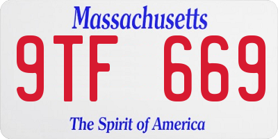 MA license plate 9TF669