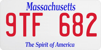 MA license plate 9TF682