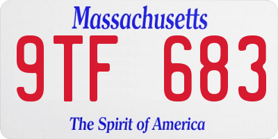 MA license plate 9TF683
