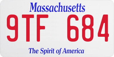 MA license plate 9TF684