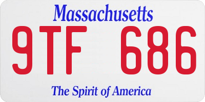 MA license plate 9TF686