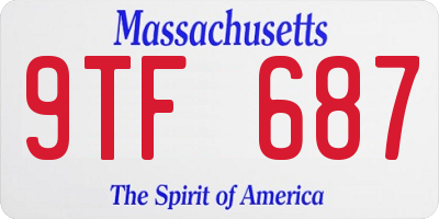 MA license plate 9TF687