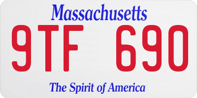 MA license plate 9TF690