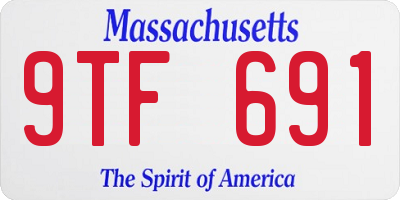 MA license plate 9TF691