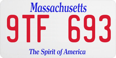 MA license plate 9TF693