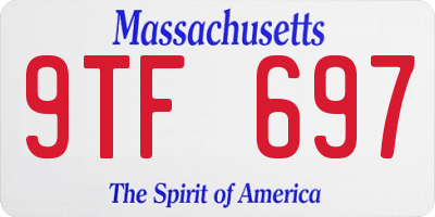 MA license plate 9TF697