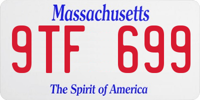 MA license plate 9TF699