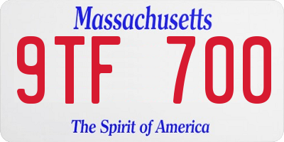 MA license plate 9TF700