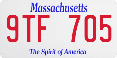 MA license plate 9TF705