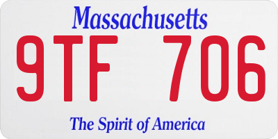 MA license plate 9TF706