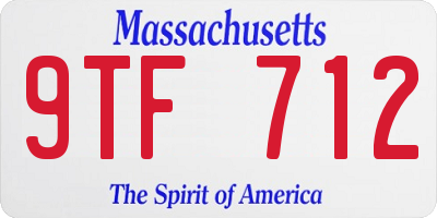 MA license plate 9TF712