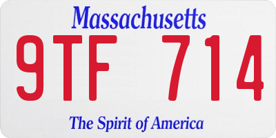 MA license plate 9TF714