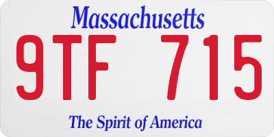 MA license plate 9TF715