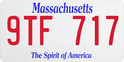 MA license plate 9TF717