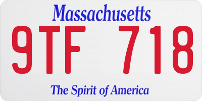 MA license plate 9TF718