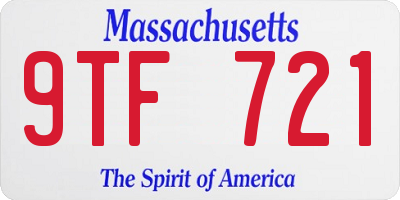 MA license plate 9TF721