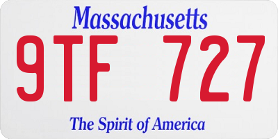 MA license plate 9TF727